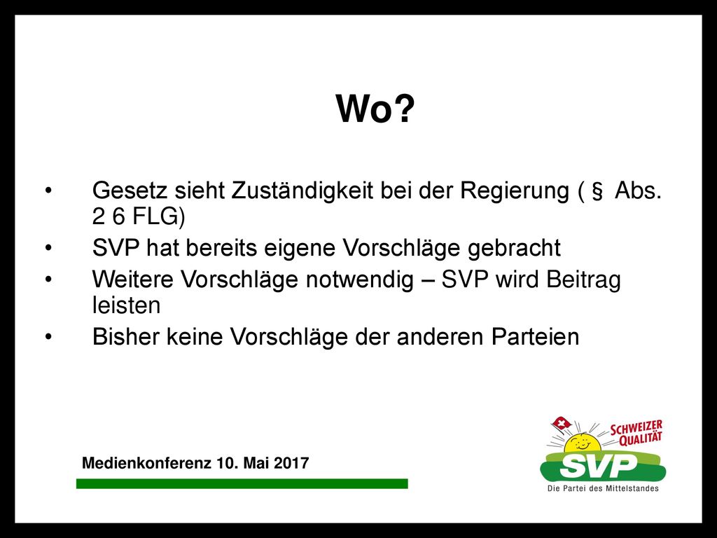 Wo Gesetz sieht Zuständigkeit bei der Regierung (§ Abs. 2 6 FLG)