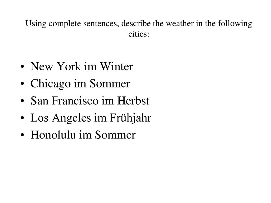 San Francisco im Herbst Los Angeles im Frühjahr Honolulu im Sommer
