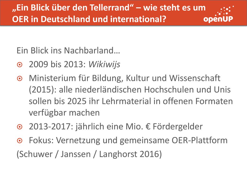 „Ein Blick über den Tellerrand – wie steht es um OER in Deutschland und international
