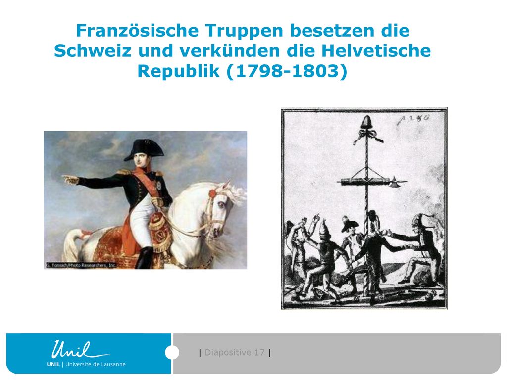 Französische Truppen besetzen die Schweiz und verkünden die Helvetische Republik ( )