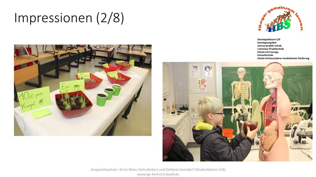 Impressionen (2/8) Ganztagsklassen 5/6. Ganztagsangebot unesco-projekt-schule Comenius-Projektschule Schule mit Courage.