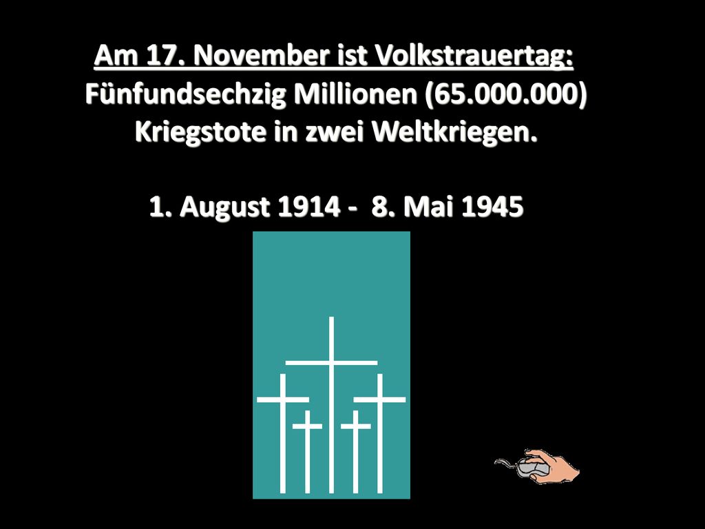 Am 17. November ist Volkstrauertag:
