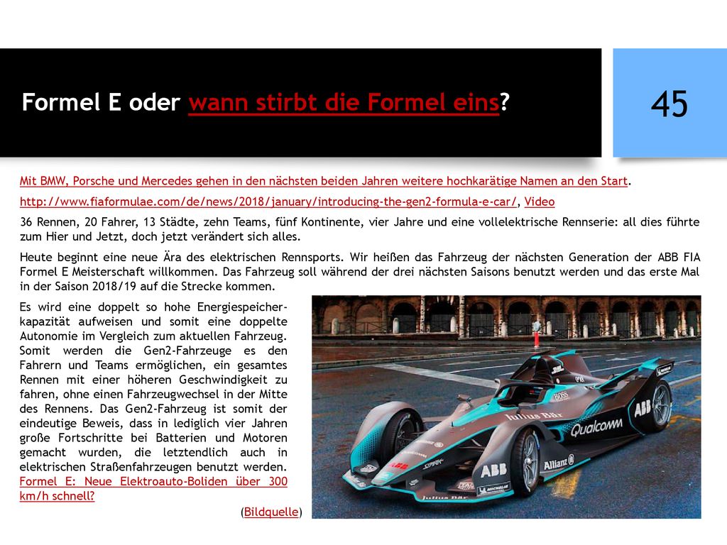 Formel E oder wann stirbt die Formel eins