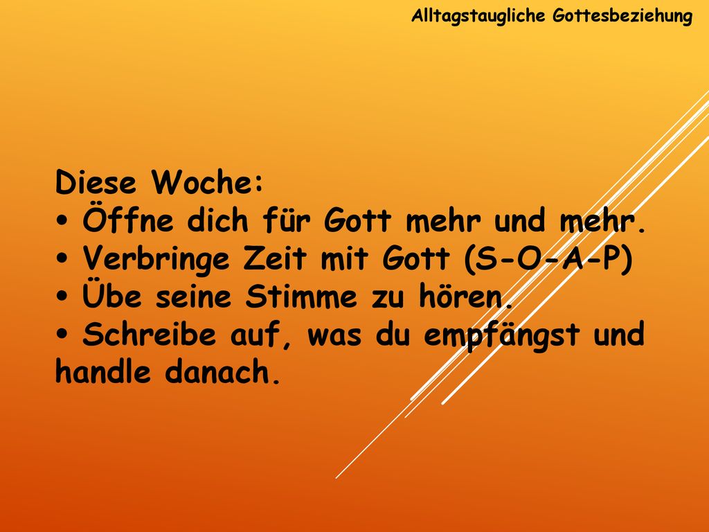 Alltagstaugliche Gottesbeziehung