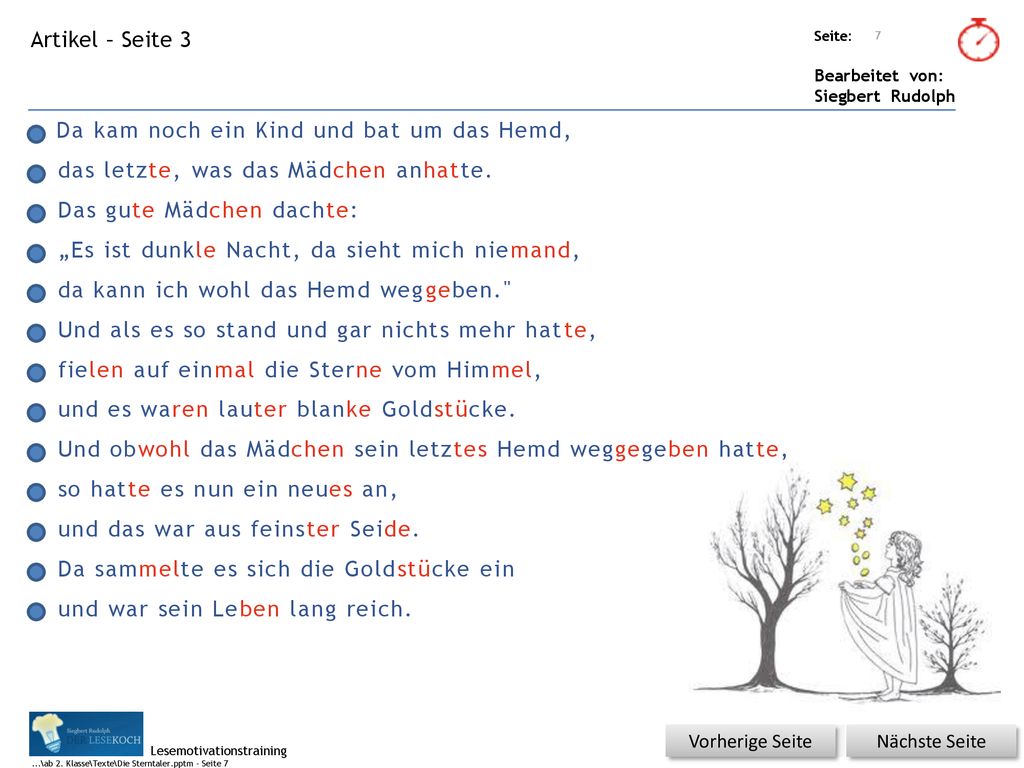 Da kam noch ein Kind und bat um das Hemd,