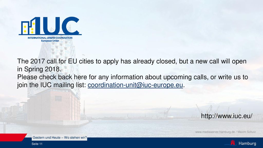 The 2017 call for EU cities to apply has already closed, but a new call will open in Spring 2018.