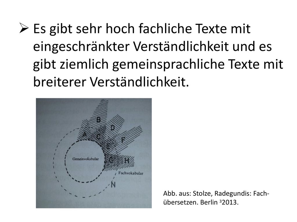 Es gibt sehr hoch fachliche Texte mit eingeschränkter Verständlichkeit und es gibt ziemlich gemeinsprachliche Texte mit breiterer Verständlichkeit.