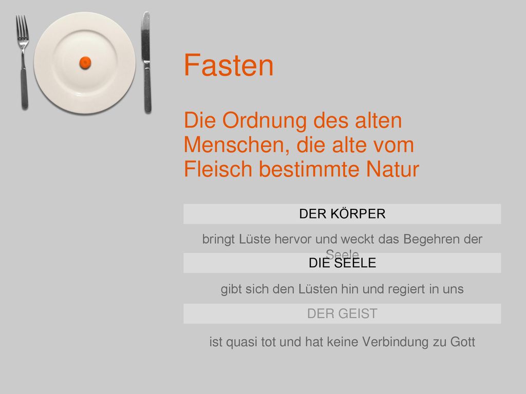 Die Ordnung des alten Menschen, die alte vom Fleisch bestimmte Natur
