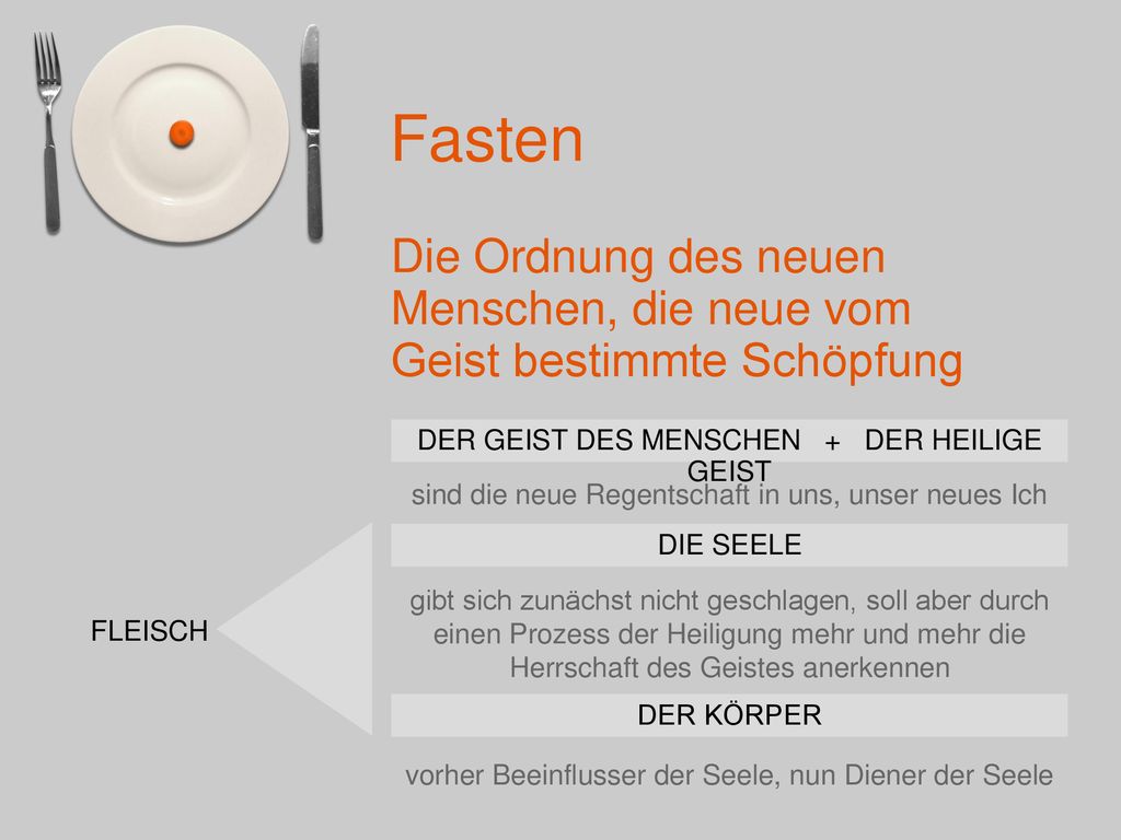 Die Ordnung des neuen Menschen, die neue vom Geist bestimmte Schöpfung