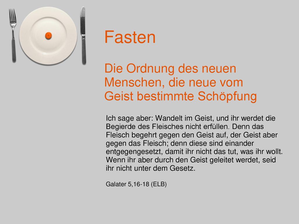 Die Ordnung des neuen Menschen, die neue vom Geist bestimmte Schöpfung