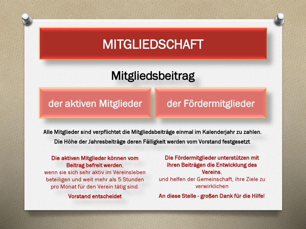 der aktiven Mitglieder An diese Stelle - großen Dank für die Hilfe!