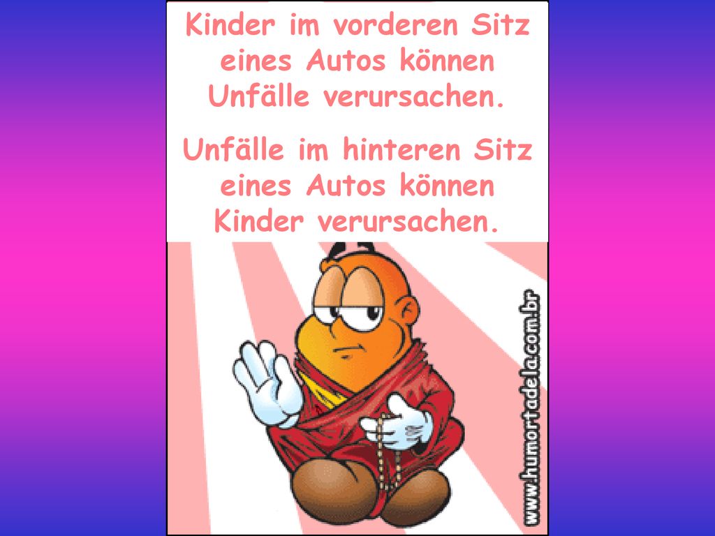 Kinder im vorderen Sitz eines Autos können Unfälle verursachen.