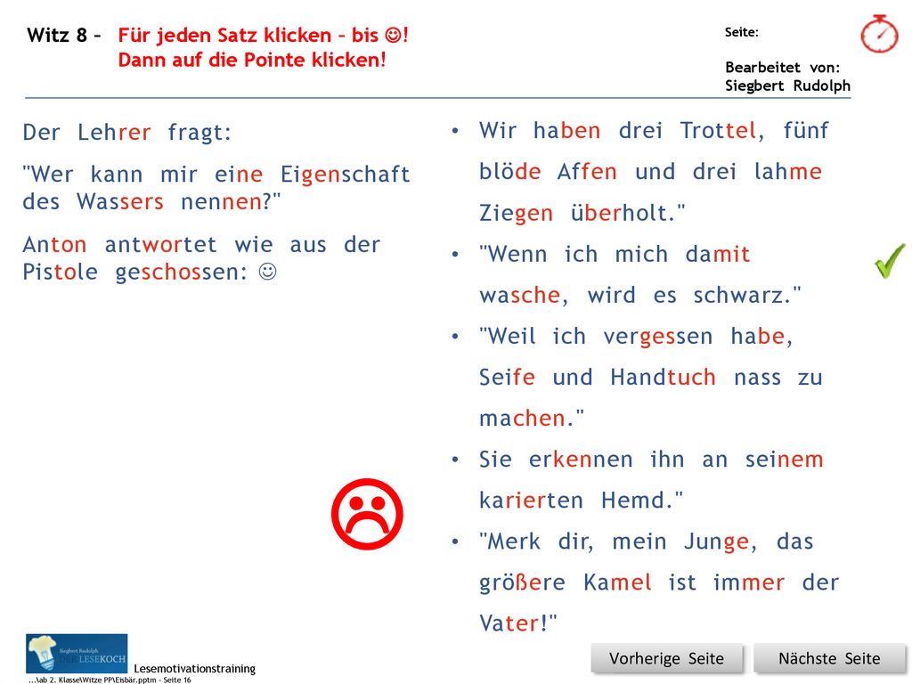 Witz 8 – Für jeden Satz klicken – bis !