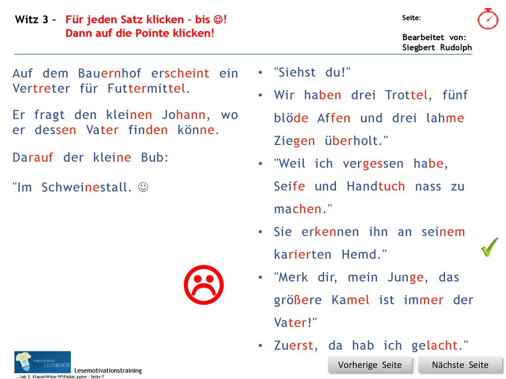 Witz 3 – Für jeden Satz klicken – bis !
