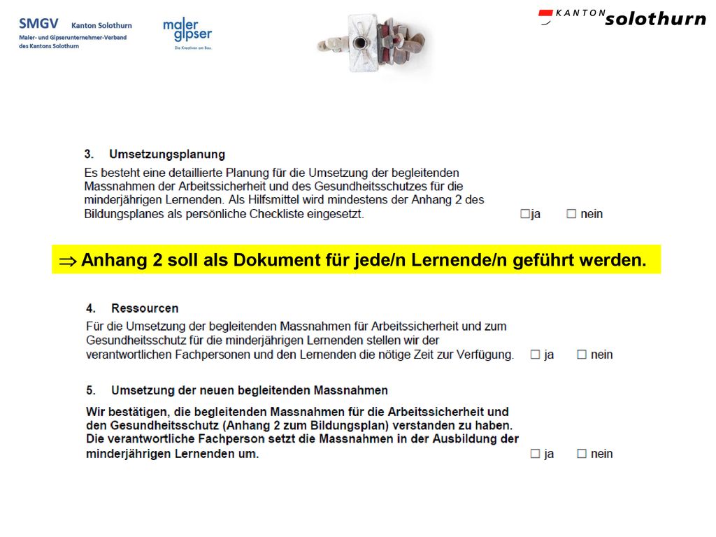 Anhang 2 soll als Dokument für jede/n Lernende/n geführt werden.