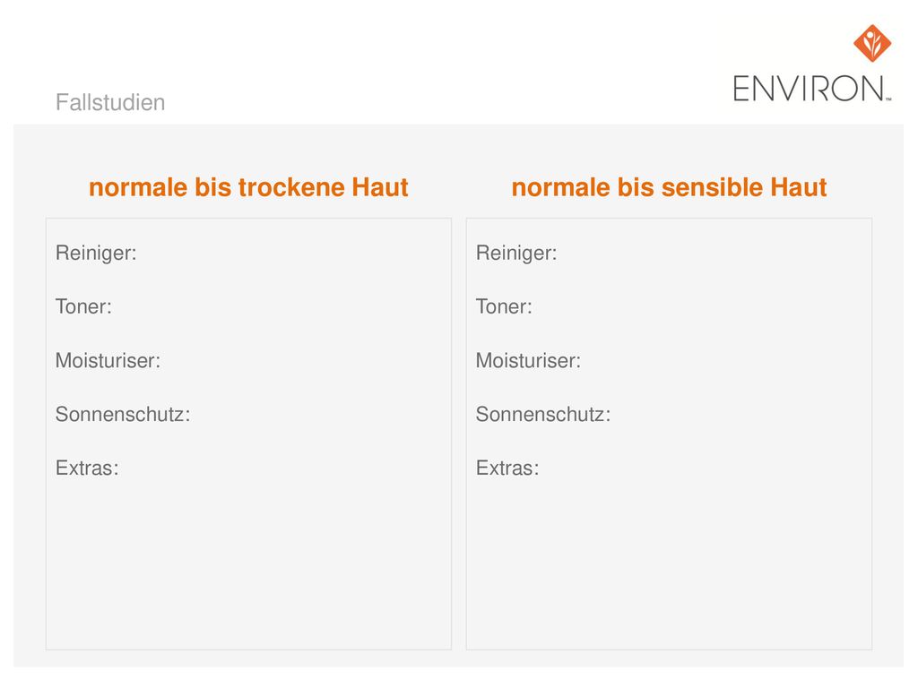 normale bis trockene Haut normale bis sensible Haut