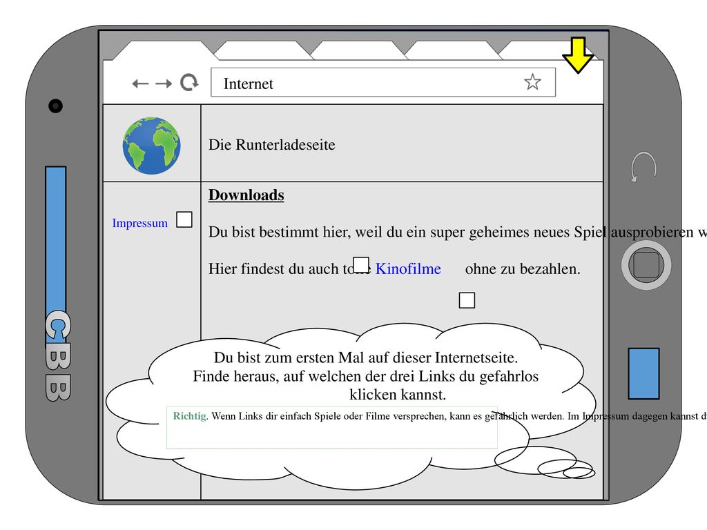 Richtig. Wenn Links dir einfach Spiele oder Filme versprechen, kann es gefährlich werden.
