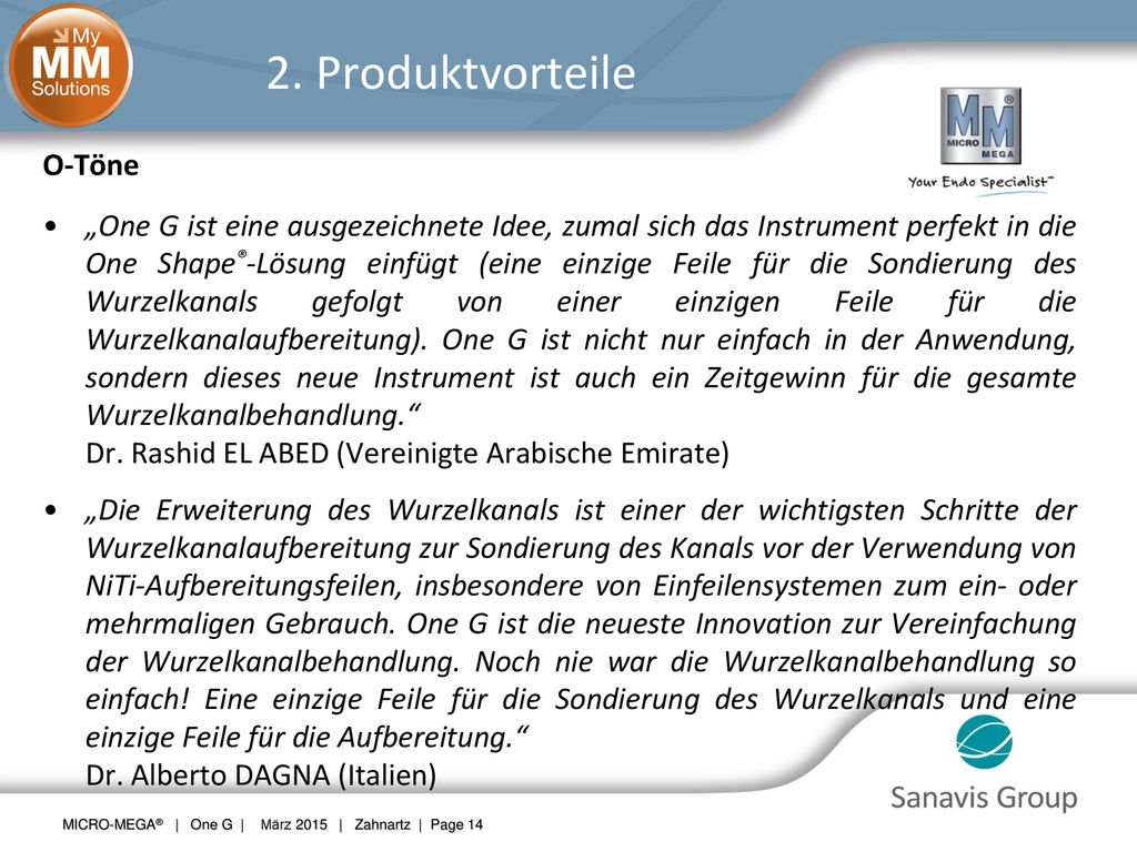 2. Produktvorteile O-Töne
