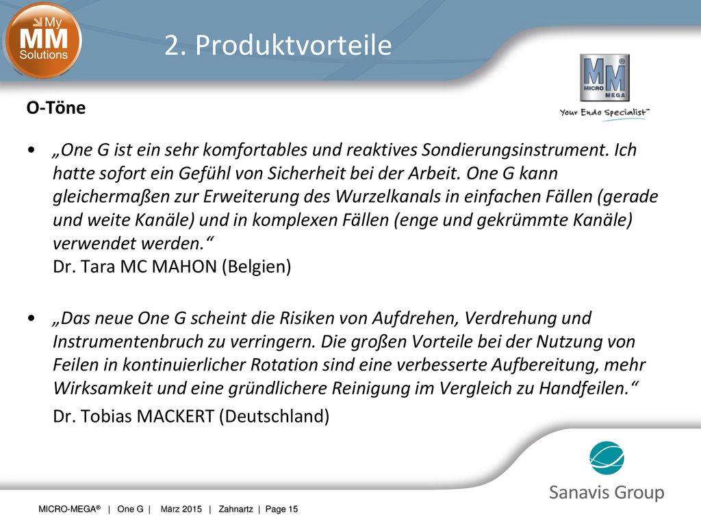 2. Produktvorteile O-Töne