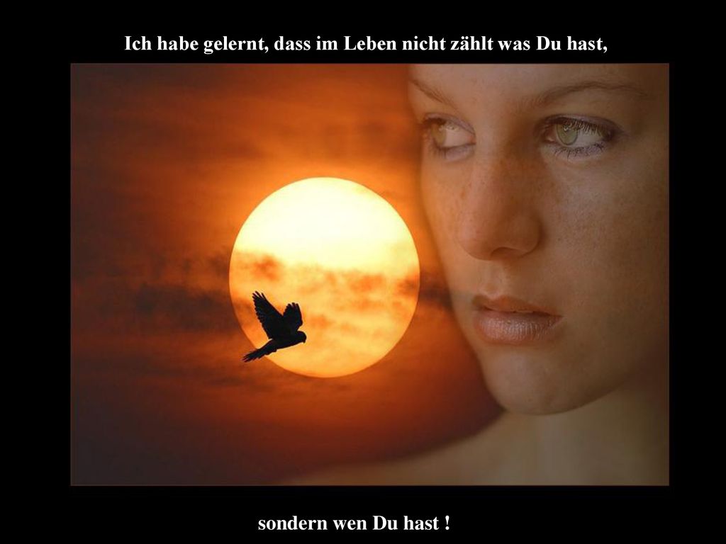 Ich habe gelernt, dass im Leben nicht zählt was Du hast,