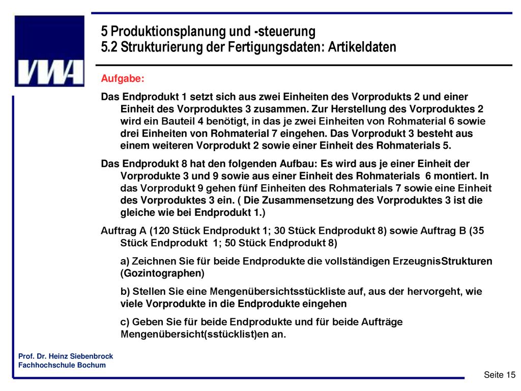 5 Produktionsplanung und -steuerung 5