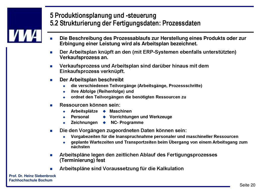 5 Produktionsplanung und -steuerung 5