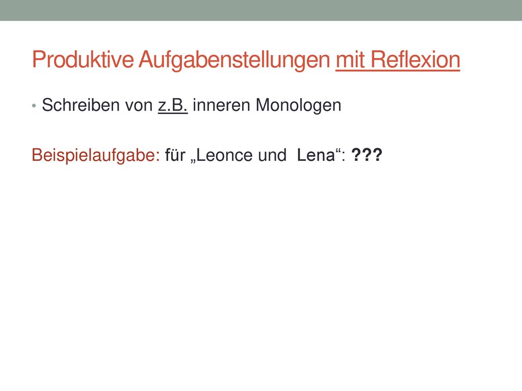 Produktive Aufgabenstellungen mit Reflexion
