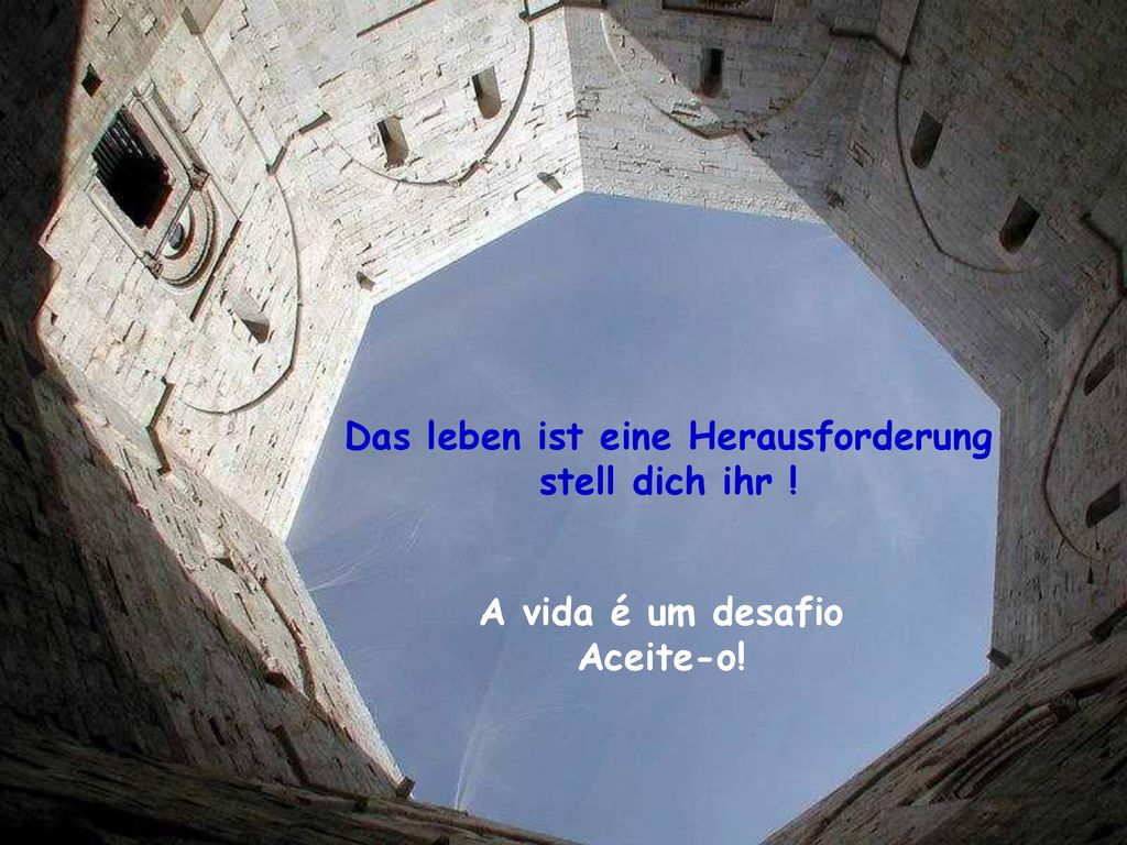 Das leben ist eine Herausforderung stell dich ihr !
