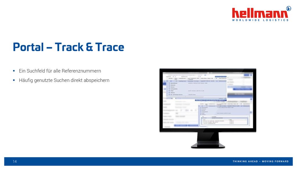 Portal – Track & Trace Ein Suchfeld für alle Referenznummern