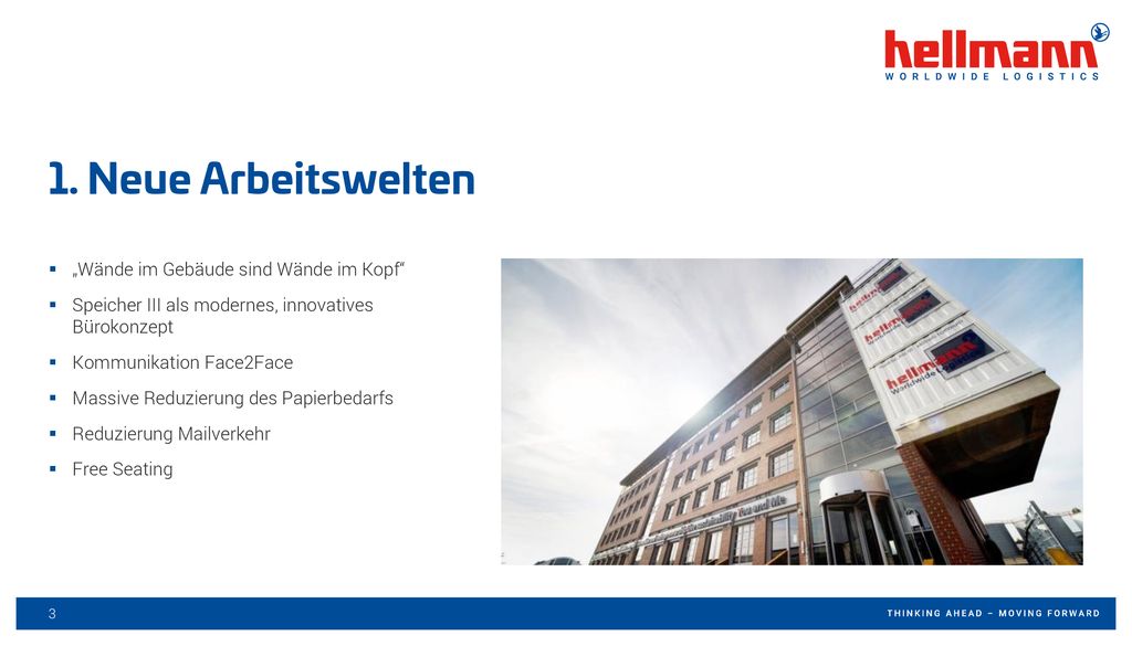 1. Neue Arbeitswelten „Wände im Gebäude sind Wände im Kopf