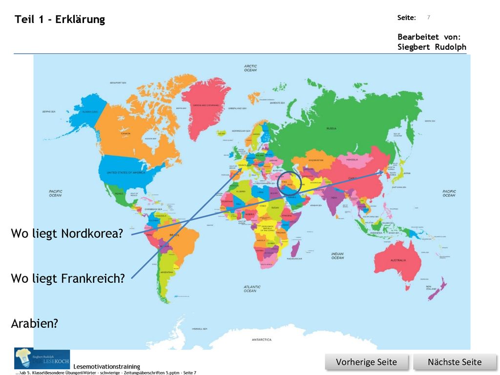 Wo liegt Nordkorea Wo liegt Frankreich Arabien Teil 1 - Erklärung