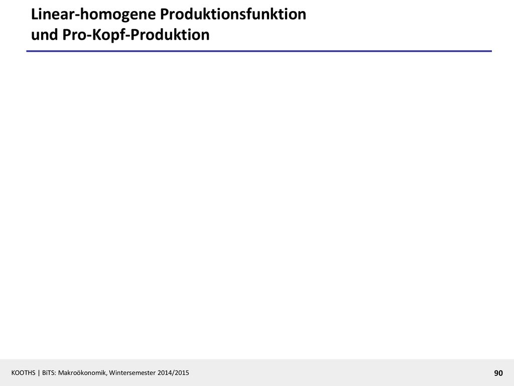 Linear-homogene Produktionsfunktion und Pro-Kopf-Produktion