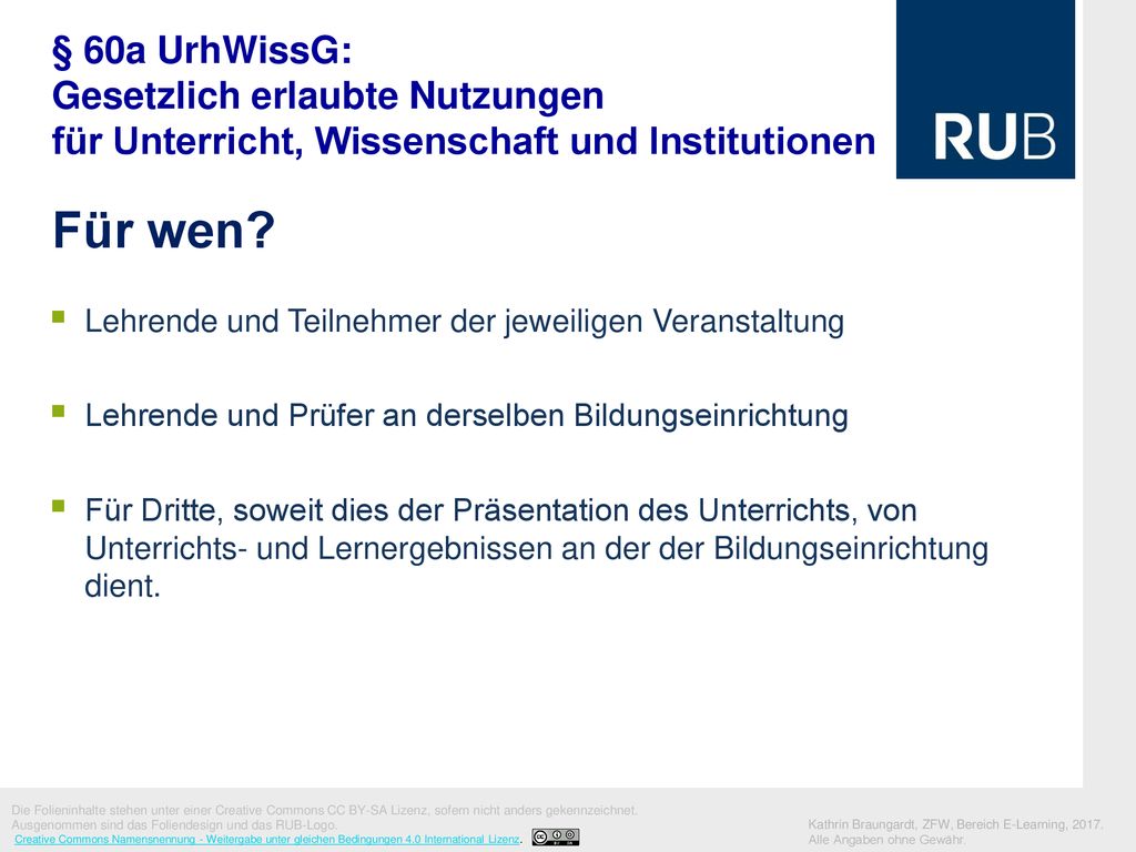 § 60a UrhWissG: Gesetzlich erlaubte Nutzungen für Unterricht, Wissenschaft und Institutionen