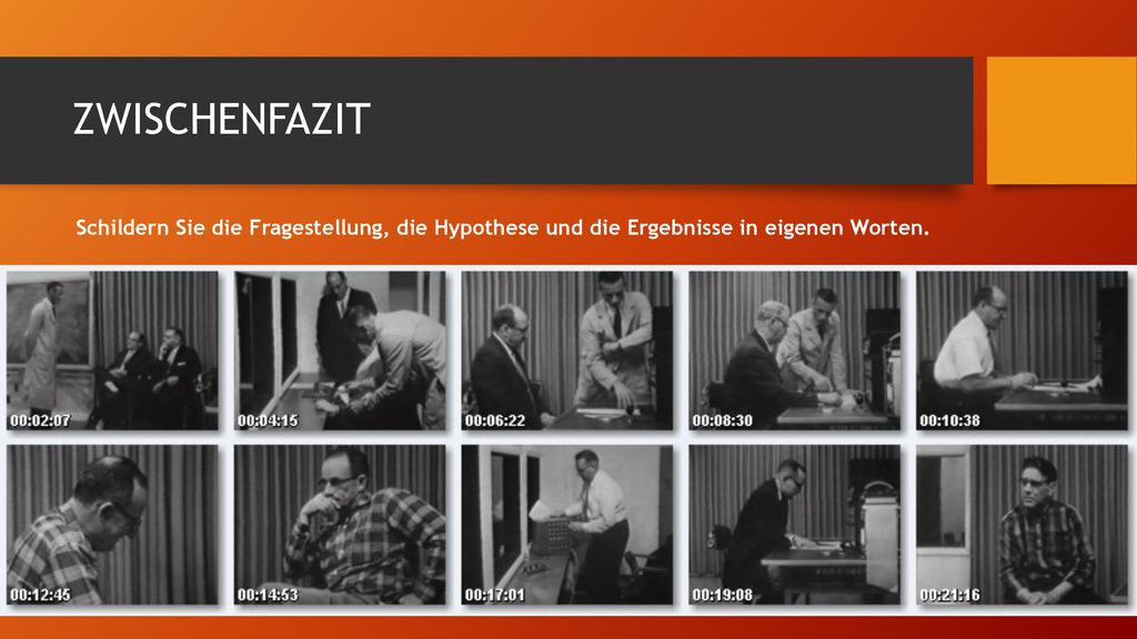 ZWISCHENFAZIT Schildern Sie die Fragestellung, die Hypothese und die Ergebnisse in eigenen Worten.