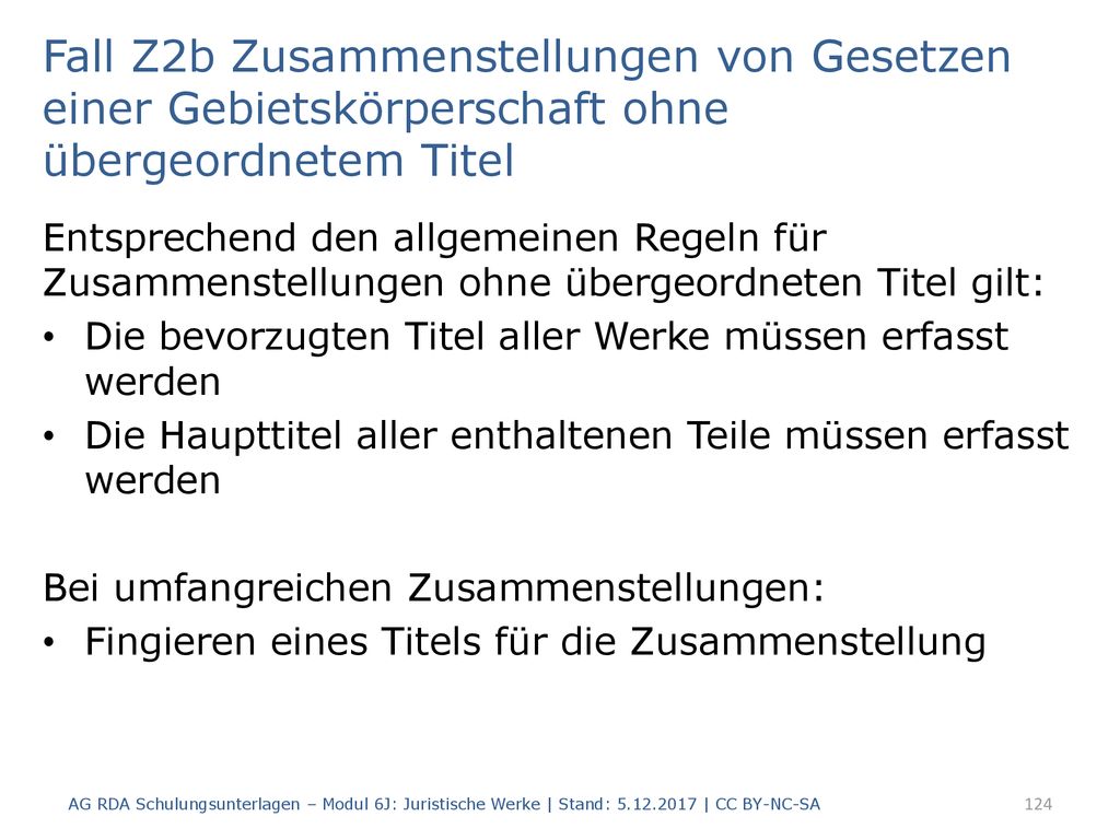 Fall Z2b Zusammenstellungen von Gesetzen einer Gebietskörperschaft ohne übergeordnetem Titel