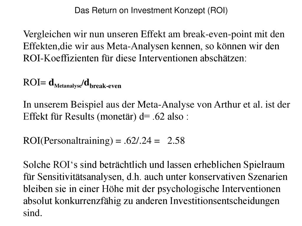 Das Return on Investment Konzept (ROI)