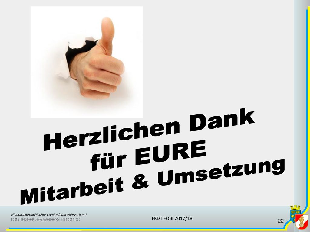 Herzlichen Dank für EURE Mitarbeit & Umsetzung FKDT FOBI 2017/18