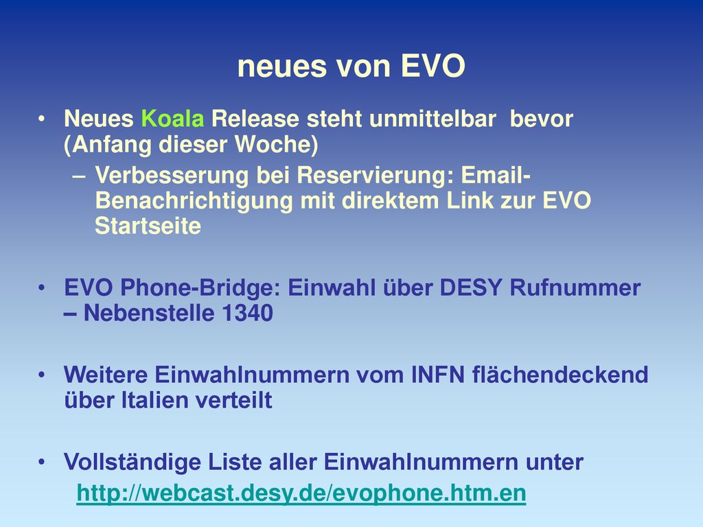 neues von EVO Neues Koala Release steht unmittelbar bevor (Anfang dieser Woche)