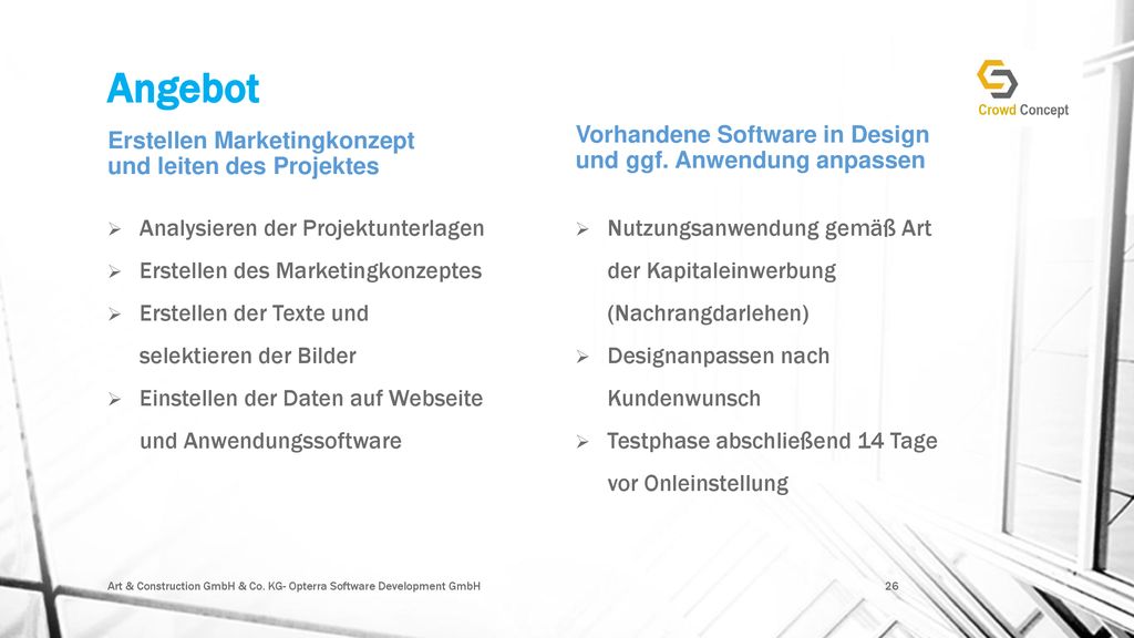 Angebot Vorhandene Software in Design und ggf. Anwendung anpassen