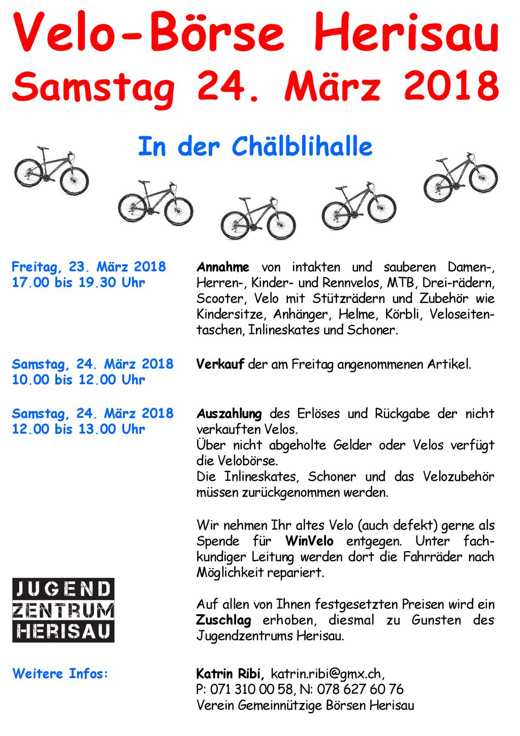 Velo-Börse Herisau Samstag 24. März 2018