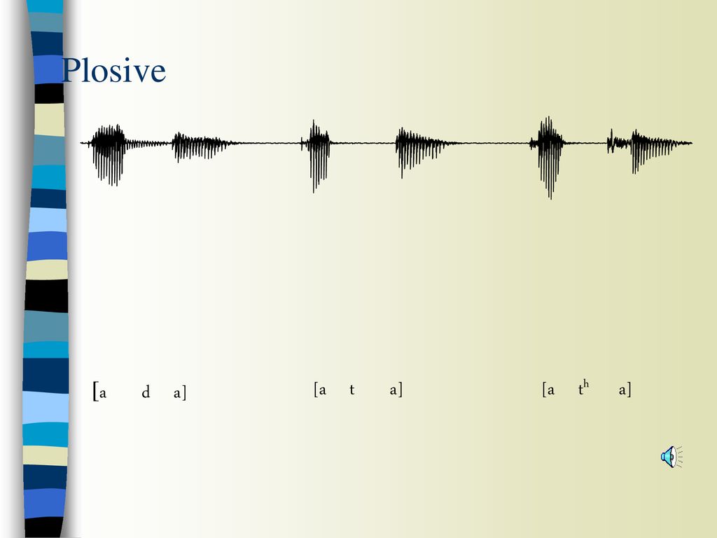 Plosive [a d a] [a t a] [a th a]