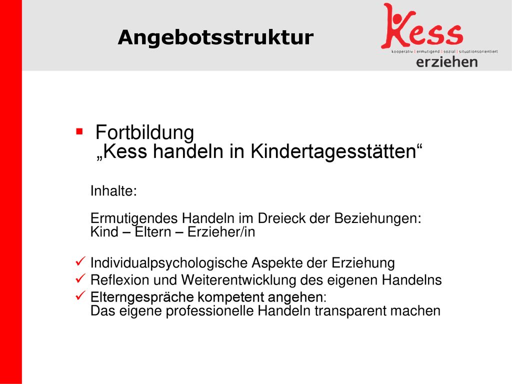 Fortbildung „Kess handeln in Kindertagesstätten