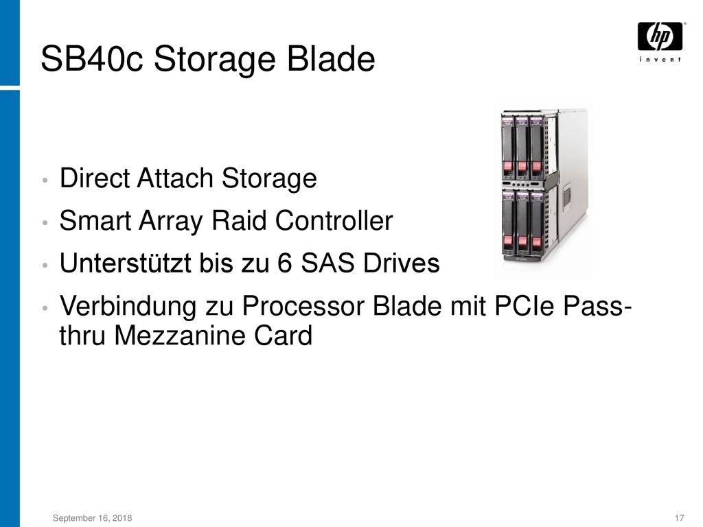 SB40c Storage Blade Direct Attach Storage Smart Array Raid Controller