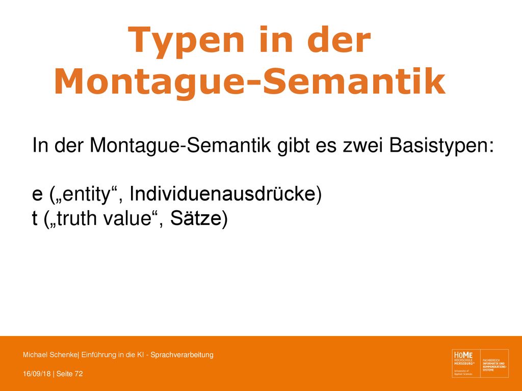 Typen in der Montague-Semantik