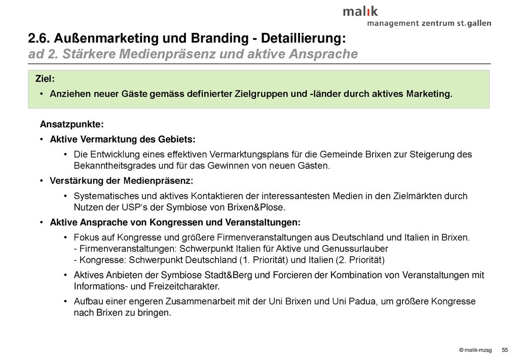 2. 6. Außenmarketing und Branding - Detaillierung: ad 2
