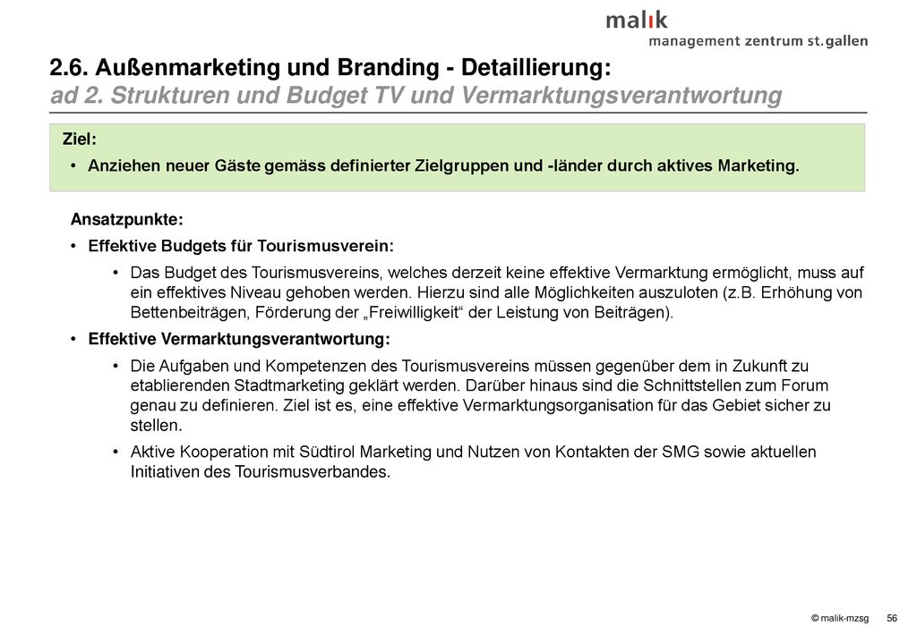 2. 6. Außenmarketing und Branding - Detaillierung: ad 2