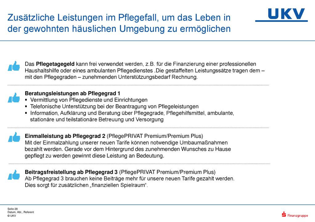 Zusätzliche Leistungen im Pflegefall, um das Leben in der gewohnten häuslichen Umgebung zu ermöglichen