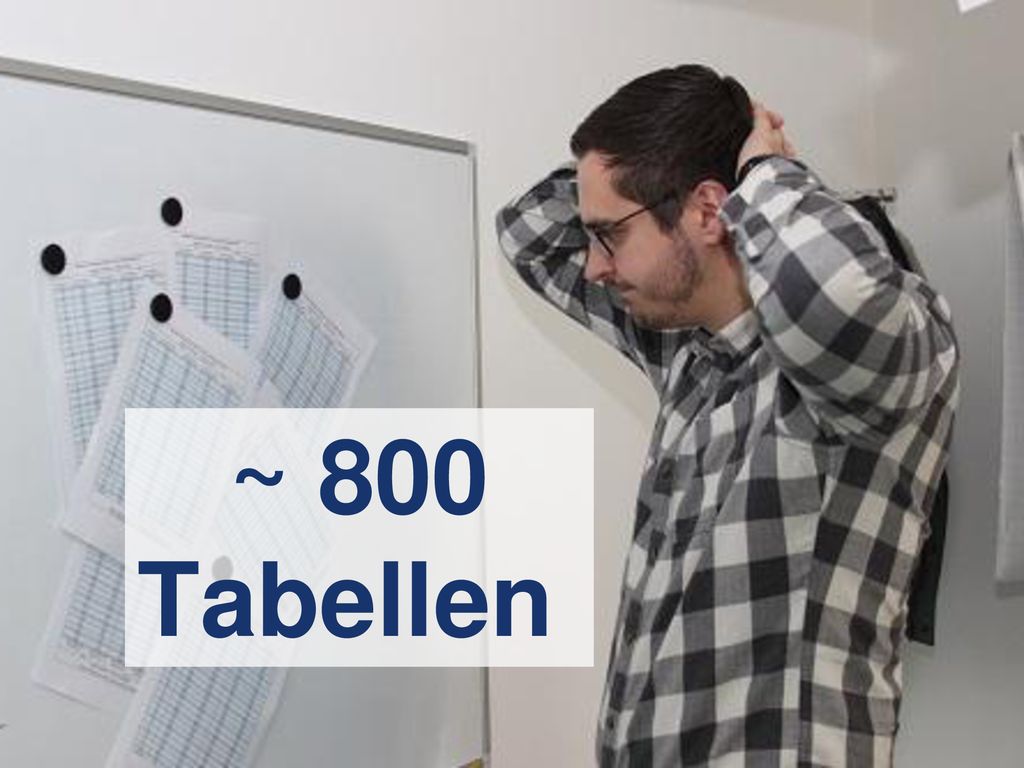 ~ 800 Tabellen Leider nicht nur eine, sondern 800 Tabellen