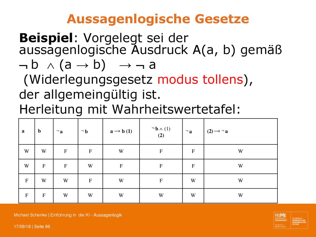 Aussagenlogische Gesetze