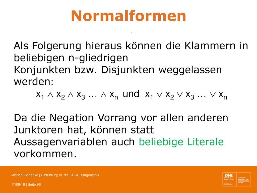 x1  x2  x3 …  xn und x1  x2  x3 …  xn